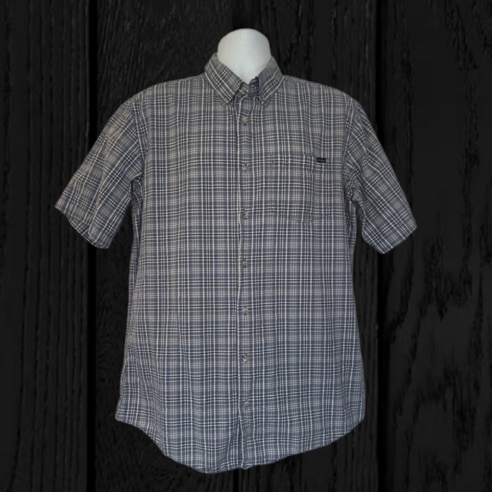 Eddie Bauer Classic Fit Short Sleeve Shirt Men’s LT Large Tall Blue Plaid